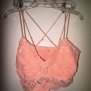 Free People Coral Lace Bralette